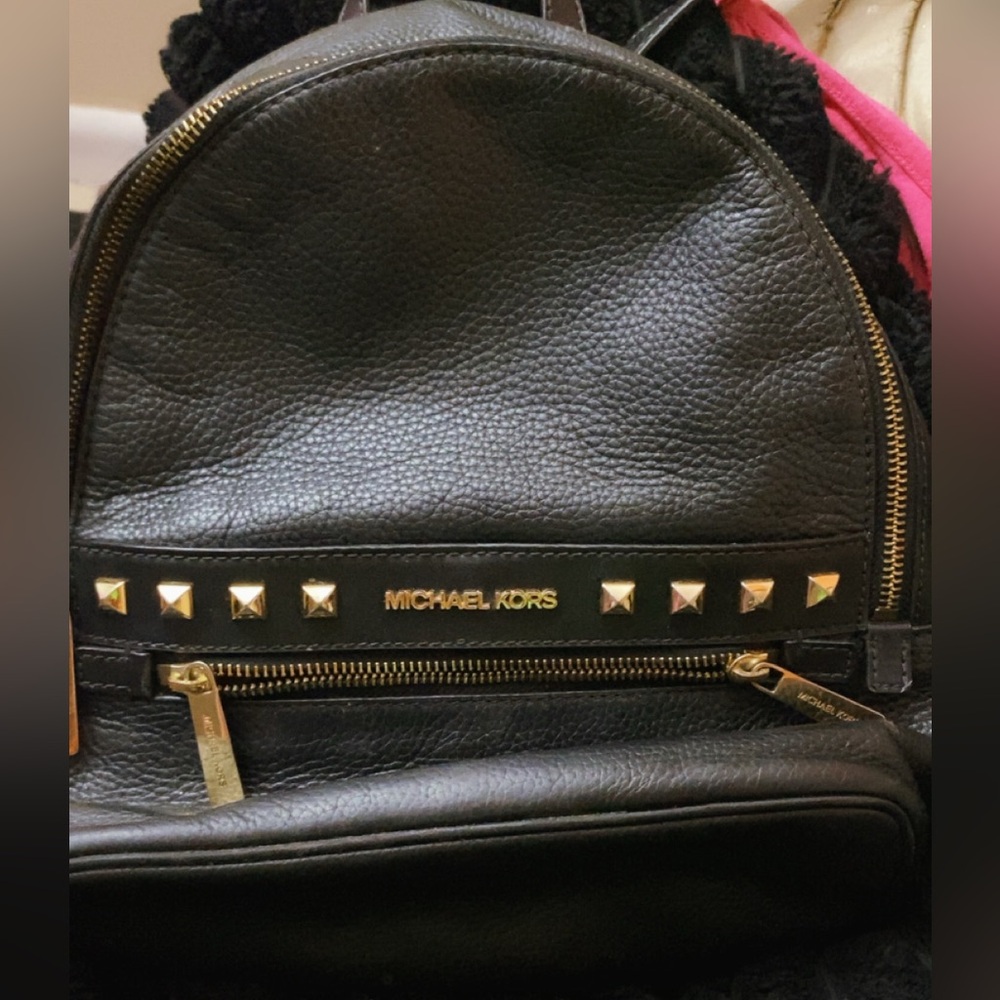 MICHAEL KORS Kenly Medium Studded Pebbled Leather Backpack